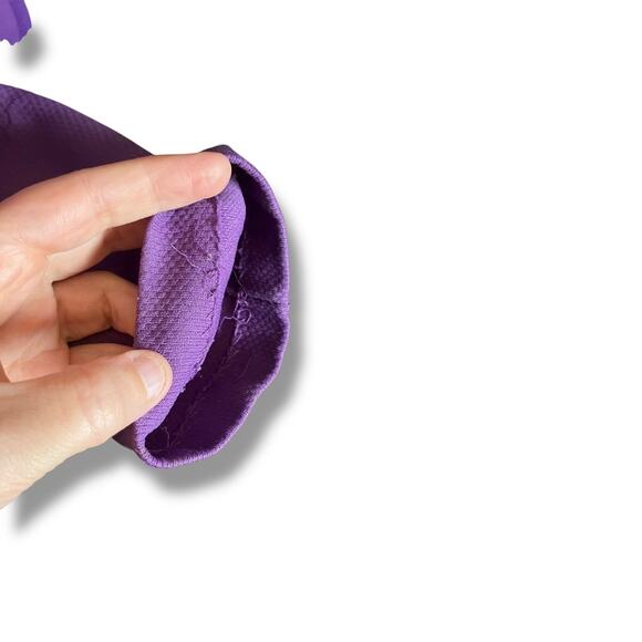 Vintage Purple Open Front Blazer Jacket Women’s Puff Shoulder Pockets Size M - Picture 7 of 8